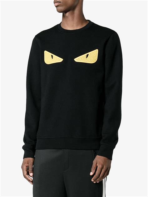 black fendi jumper with yellow eyes|fendi mock neck jumper.